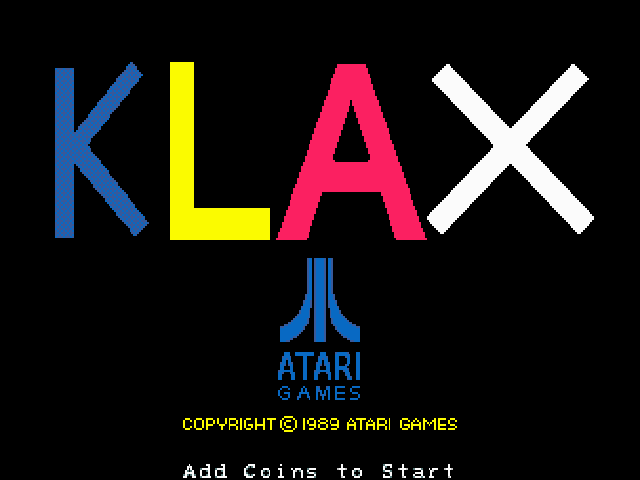 Klax (set 2) Title Screen